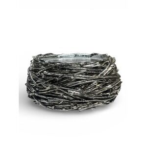 HomeWorx Harry Slatkin Silver Bird Nest Candle Holder Spring Easter Platform